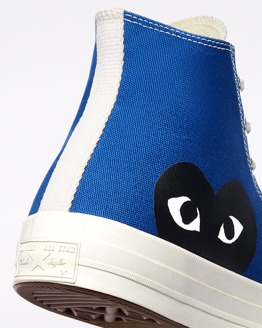 Men's Converse x Comme des Garçons PLAY Chuck 70 High Top Shoes Blue / Black | AU 4016CK